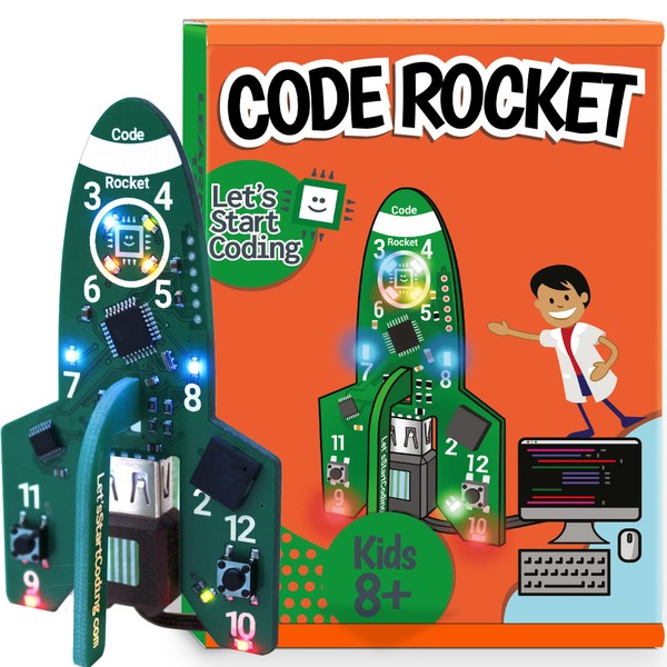 Code Rocket Coding Toy for Kids 8-12. Girls & Boys Learn Block and Typed Programming with Circuits. Includes Free Online Projects to Learn Code Hands-On