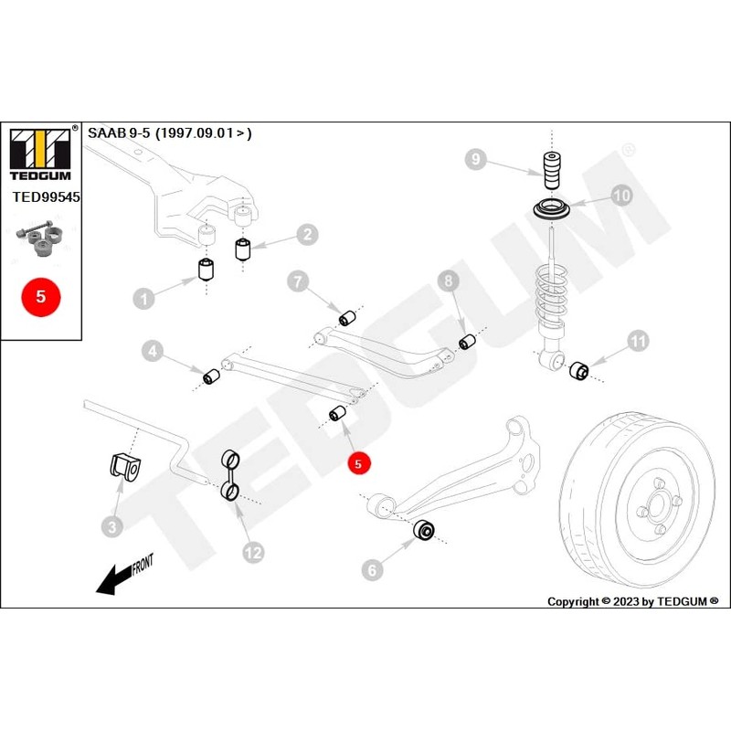 TEDGUM TED99545 REAR AXLE JACK FLOATING BUSHING PULLER