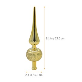 STOBOK Xmas Tree Topper Spire Christmas Tree Topper Cone Ball Vintage Christmas Tree Topper Ornaments Snowflower Shiny Christmas Tree Topper Party Decoration (Golden)