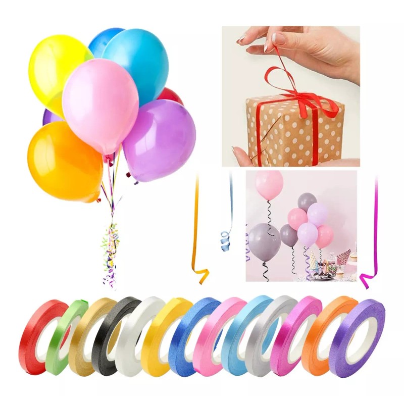 Lecute 100 Cintas Regalo Globo Curly Liston Cumpleaños Decoracion