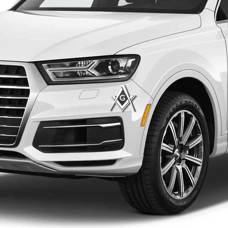 CREATRILL 3 Pack 2.75" Chrome Plated Masonic Car Emblem Mason