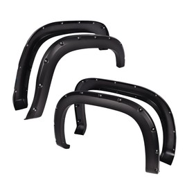 VRracing 4PCS Fender Flares Pocket Rivet Textured Offroad Compatible with 07-13 GMC Sierra 1500 Rugged Textured Black Pocket Riveted Style Wheel Flares Set