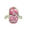 Sexy Sparkles Troll Style Pink Swirls in Murano Glass Charm
