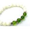 Peridot and Mother of Pearl Stretch Bracelet | August Birthstone