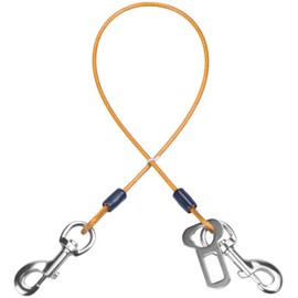 Mi Metty Dog Car Seat Belt, Dog Car Harnesses Chew Proof Steel Rope Cable, Waterproof Dogs Safety Belt, Vehicle Harnesses with Double Clips and Latch Attachment