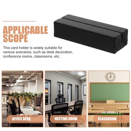 Operitacx 20 Pieces Wooden Place Card Holder, Table Number Holder, Acrylic Sign Holder, Photo Holder, Memo Note, Table Cards, Display Stand for Home, Wedding, Party, Black