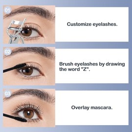 Eyes On Me Waterproof Volumizing Mascara – Long-Lasting Curl & Lift, Smudge-Proof, Conditioning Formula with Panthenol & Vitamin E, Precision Tapered 