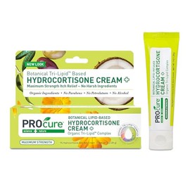 PROcure Crema de hidrocortisona de máxima fuerza, 1% de hidrocortisona con caléndula orgánica, aceite de coco y aceite de oliva, alivio d...