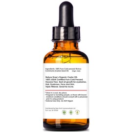 Nature Drop Nature Drop Organic Castor Oil,1 oz - 100% USDA Certified Pure Cold Pressed Hexane free - Best oil Growth For Eyelashes, Hair, Eyebrows, Face and Skin, Triple Filtered, Great for Acne