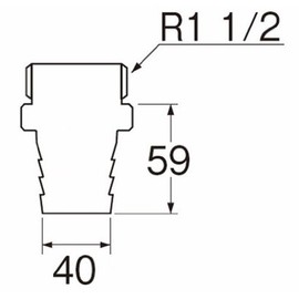 SANEI R1 1/2 T280-38 Sprinkler Parts PC Hose Nipple for Hose Connection