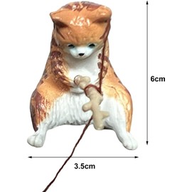 Rosojodg White Cat Fish Tank Decorations Landscape Scenes, Cute Fishing Cat, Statue Figurines Ornament, Aquarium Decor Miniature Animal Ornaments