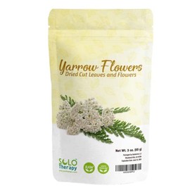 Yarrow Dried Cut Flowers, Yarrow Flowers, 3 oz, Resealable Bag, Yarrow Tea, Milenrama , Achillea Millefolium, Product From Albania, Packaged in the USA (3 ounces (Pack of 1))