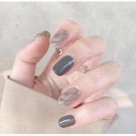 ncip05 False Nail Tip, Short, Nail Tip, Cute, Plain, Simple, False Nail, Entrance Ceremony, Graduation Ceremony, Wedding