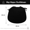 Big Hippo Super Soft Chair Cushion with Ties, Memory Foam