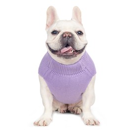 Jnancun Cat Sweater Keep Your Pets Cozy, 16 Color Turtleneck Knitted Sleeveless Cat Clothes, Winter Outfits for Cats & Small Dogs During Cold Seasons (Purple, XX-Large)