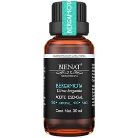 BIENAT AROMATERAPIA Aceite Esencial de Bergamota 30mL | 100% Puro y Concentrado | Ideal para Difusor de Aromas, Humidificador, Aromaterapia, Masajes, Meditación, Jabones y Velas | Esencia Natural en Gotas