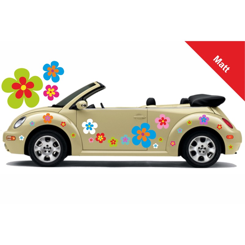 Hippie Flowers Car Sticker Hippie 030 – in Top Matt