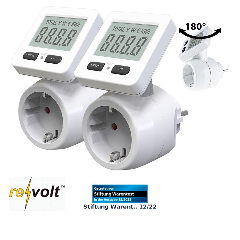 revolt Energy Meter: Set of 2 Digital Energy Cost Meters,