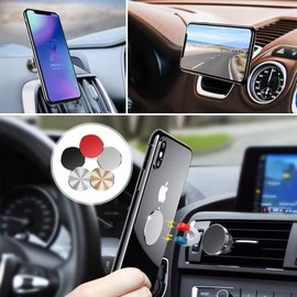 AKEIE Metal Plate, Magnetic Type, Smartphone Car Holder, For the Side of the Main Unit, Set of 2 (Red)