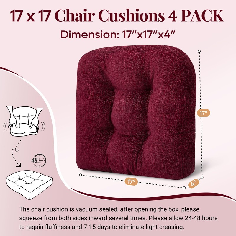 Beyond Basic Chair Cushions - Non-Slip Thick Seat Pads, Kitchen
