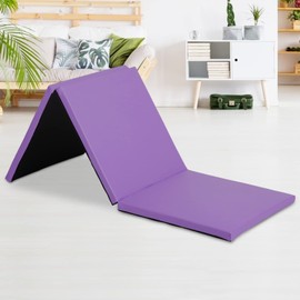 3 Folding Gymnastics Tumbling Mat - 2 Inch Thick All-Purpose Exercise Mat for Home Workout, Yoga, and Gym Floor