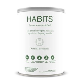 HABITS BY NOT A FANCY KITCHEN  Proteína Vegana en Polvo 488 g  Sabor Natural  24.1 g de Proteína Vegetal Por Porción  KETO Friendly  Libre de Gluten  
