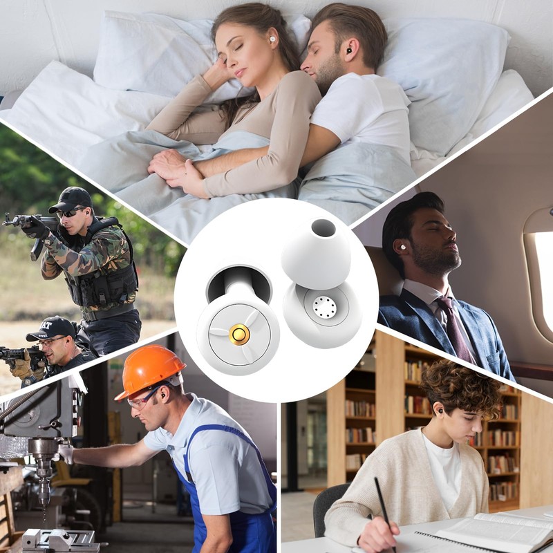 Tapones de Oídos para Dormir,Protección Auditiva Reutilizable de Silicona con