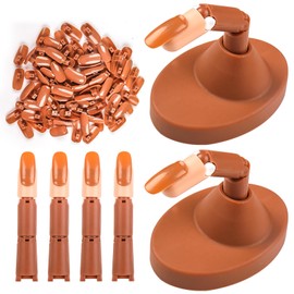 Nail Practice Fingers for Acrylic Nails, Practice Hand for Nail Training, 4Pcs Adjustable Plastic Fake Fingers for Nail Tech, with 100 PCS Refill Nail Tips and 2 Finger Base