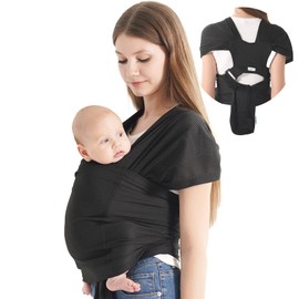 Hilabab Baby warps Carrier,Air-Mesh Fabric,Cooling for Summer Baby Sling Carrier,Breathable Adjustable Strap Baby Hold Carrier for Newborn Up to 40 lbs (Air-Mesh Black)