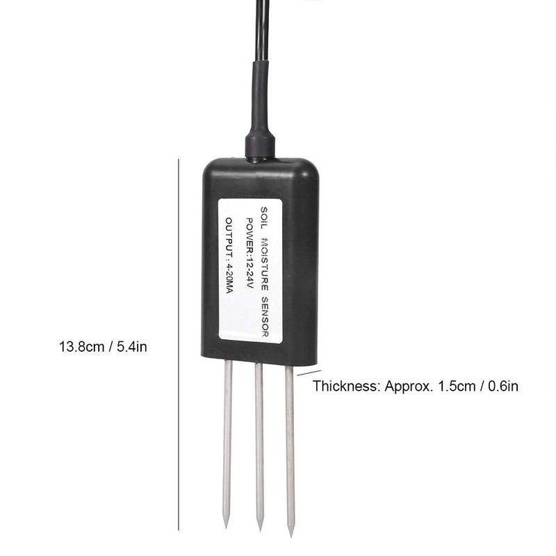 Soil Moisture Sensor, 2-in-1 Multifunctional Soil Moisture Sensor 4-20mA Temperature