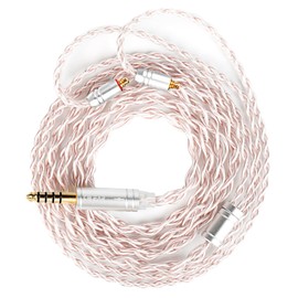 MMCX Cable 4.4MM, KBEAR FunMusic 4ft 4-Strand OFC Silver Plated Earbud Wire in Ear Monitor Cable for Shure SE215/SE315/SE425, TIN Audio T2 T3, MAGAOSI K5 LZA4