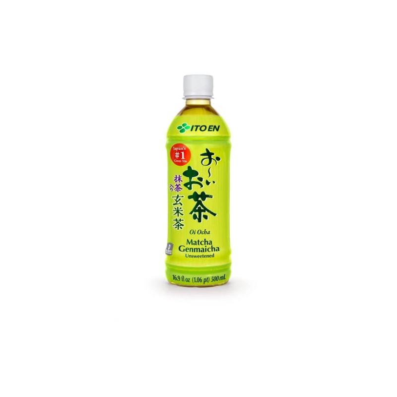 Ito En Oi Ocha Unsweetened Matcha Genmaicha Green Tea, 16.9