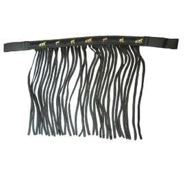 Fly Fringe for Horses, Fly Mask with Fringes and Velcro Fastening, Fly Cover for Shetty, Pony, Cob, Warmblood, Kb (Pony, Black)