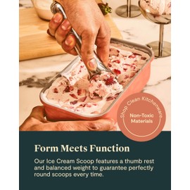 Caraway Ice Cream Scoop - Non Toxic Stainless Steel - Essential Kitchen Tool - Ergonomic Handle