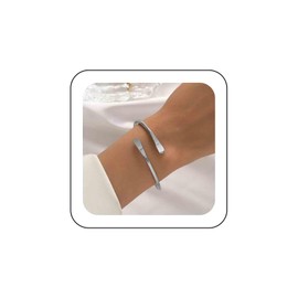 TseenYi Boho Open Bangle Bracelet Gold Open Bangle Open Bracelet Drop Open Bangle Thin Bangle Bangle Vintage Hammered Bangle Bracelet Open Metal Bangle Bracelet, Copper Alloy