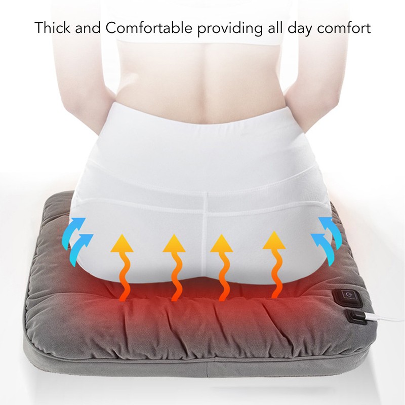 Heated Seat Cushion 3 Temp Modes Soft Washable Fast Heating