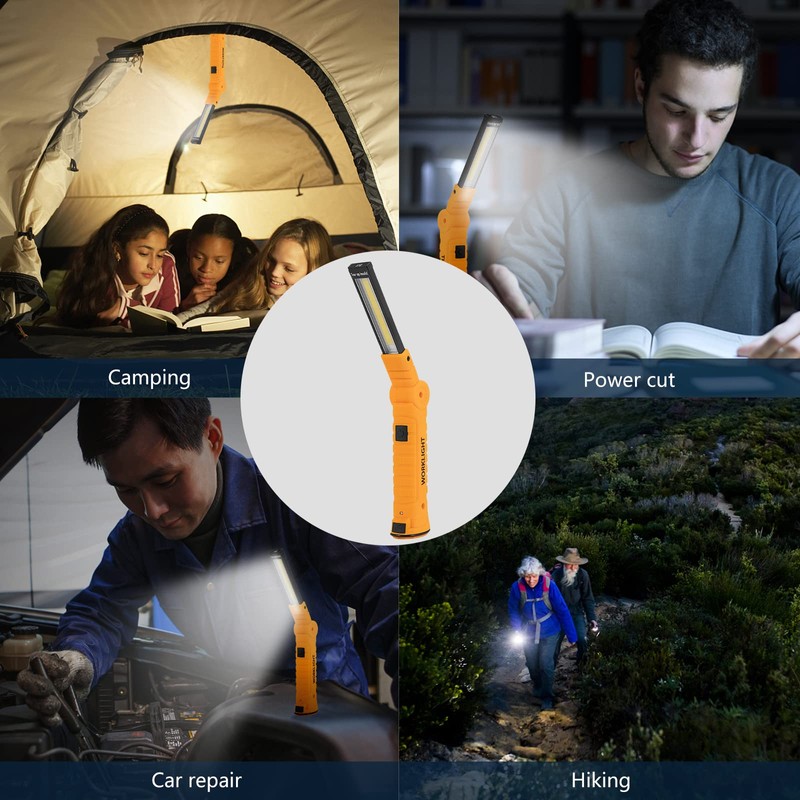 Lmaytech 4 Pack Rechargeable LED Work Lights with Magnetic Base