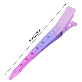 24 Packs Duck Bill Clips, Bantoye 2.75 Inches Rustproof Metal Alligator Curl Clips with Holes for Hair Styling, Hair Coloring, Gradient Pink
