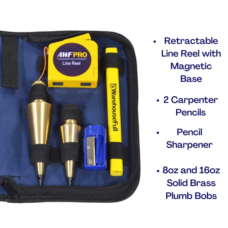 AWF PRO Plumb Bob Kit - 16 oz and 8