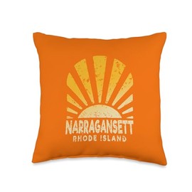 Narragansett RI - Sunny Narragansett Rhode Island Throw Pillow