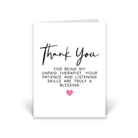 Rib ticklerz - Funny Cards Best Friend Thank You For Being My Unpaid Therapist Patience And listening Skills Are A Blessing Friendship Appreciation Gifts - CD945