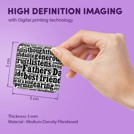 1 x Square MDF Fridge Magnet - Fathers Day Word Art Dad Daddy 41460