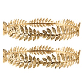 EAWIN 2 Pack Roman Laurel Crown Toga Leaf Gold Costume Accessory Headband for Greek Style Circlet Wedding Headpiece