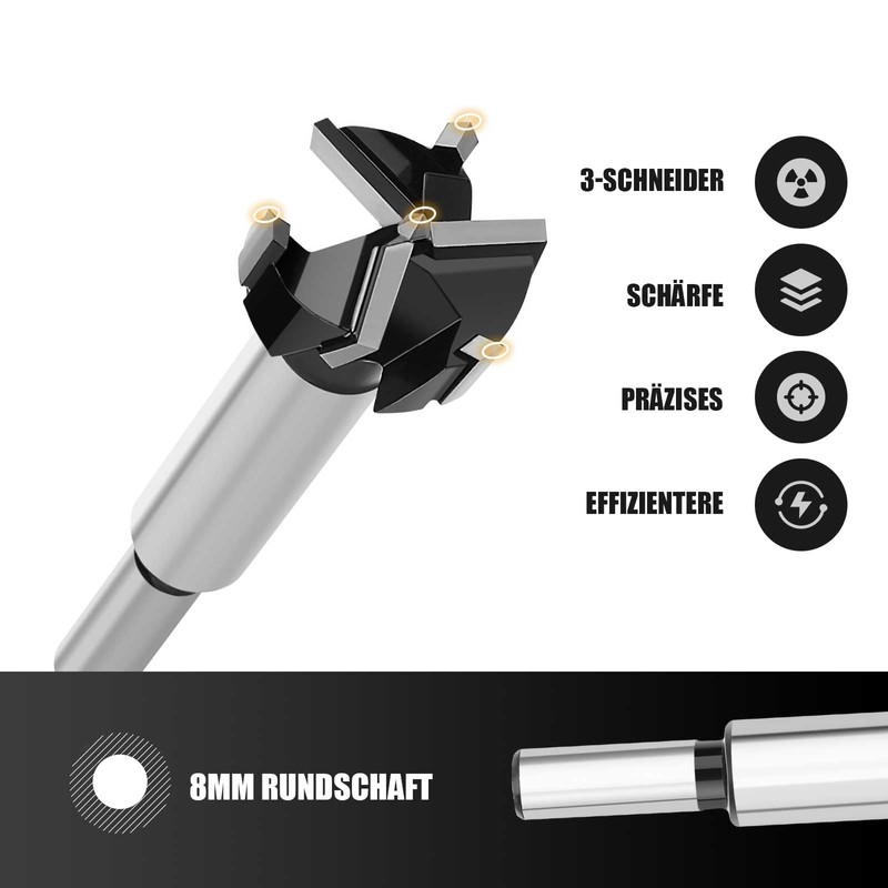 Forstner Drill Bit 38 mm Wood, Wood Drill Bit with