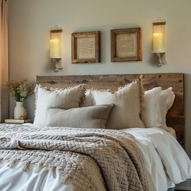 Homemory Wall Sconces Candle Holder Set of 2, Farmhouse Wooden Rustic Wall Decor for Living Room, Dining Room, Bedroom, Bathroom (White)