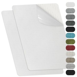 TXSN Linen Repair Patches, Self-Adhesive Linen Fabric Patches, Large Size 8X11 inch Repair Sofa Patches, Pack of 2 White
