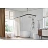 Utopia Alley Rustproof Aluminum Double L Shaped Shower Curtain Rod