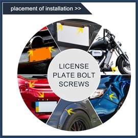 INFINAUTO 4 Pcs Aluminum Alloy License Plate Bolt Screw Nuts for Car Motorcycle Silver Tone Replacement Car Parts Stylish Design