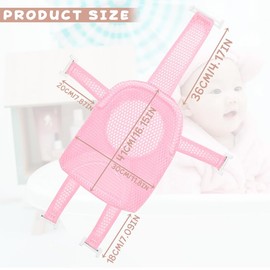 Baby Bath Net Baby Non-Slip Safety Belt Adjustable Quick Dry Newborn (Pink)