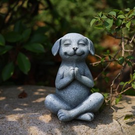 JARPSIRY Meditating Animal Statue, Resin Zen Yoga Animal Figurines for Home Indoor Outdoor Garden Decor, Gifts for Women Mom (Dog)